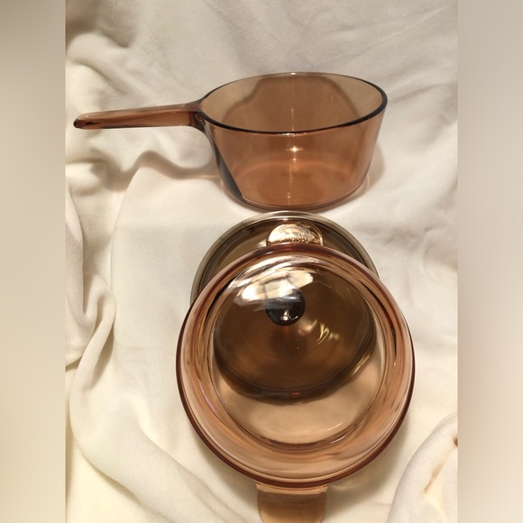 10209 Amber Vision Pyrex Corning Ware 1.5L Quart Sauce Pan Double Boiler w/ Lid - Picture 9 of 16